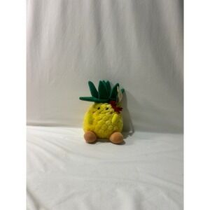 Dole Plantation Cheeky Pine Plush Toy Pineapple Green Leaves Red Bow